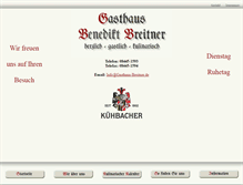 Tablet Screenshot of gasthaus-breitner.de